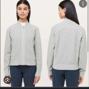 lululemon athletica Light Gray Bomber Jacket